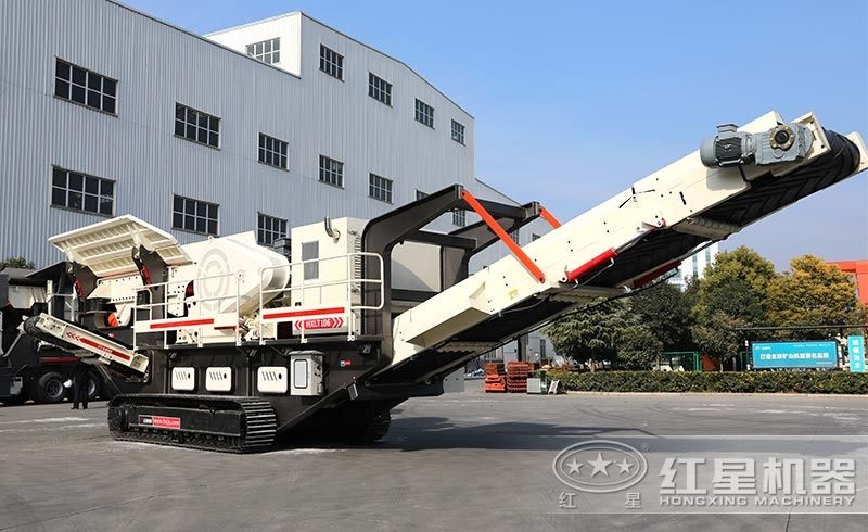 履帶移動(dòng)式小型石頭破碎機(jī)，環(huán)保安全