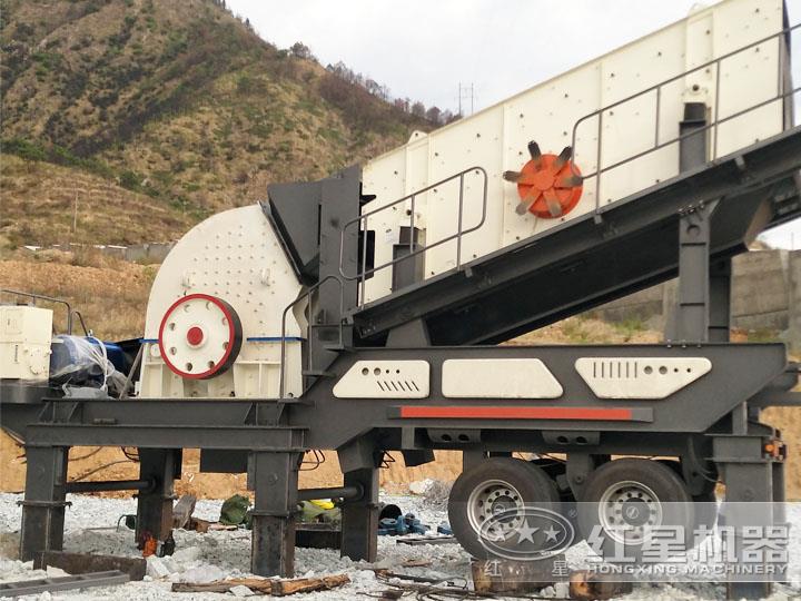 移動錘式破碎機(jī)+振動篩，一步到位進(jìn)料粒度大