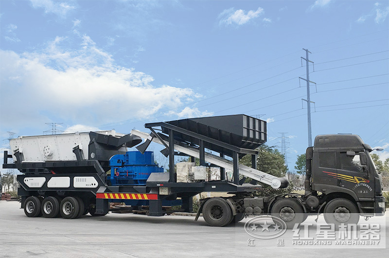 輪胎式移動(dòng)車載打砂機(jī)，車頭拉著走，輕松上路安裝便捷